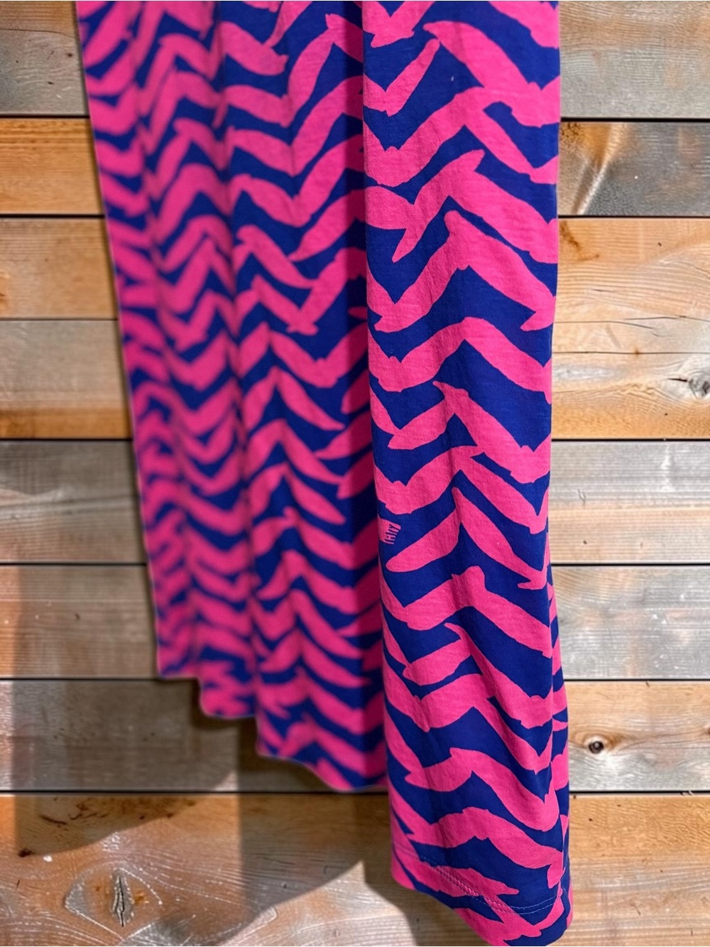 Lilly Pulitzer Chevron Print Shift Dress Pink Navy L - Picture 5 of 7